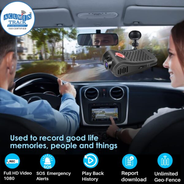 Acumen Track Dashcam Z1 4G, 1080P Full HD Recording, Real-Time GPS Tracking, SOS Button, Collision Alarm & Recording, Driving Behaviour Monitoring, 256GB SD Card Support, Loop Recording - Image 4