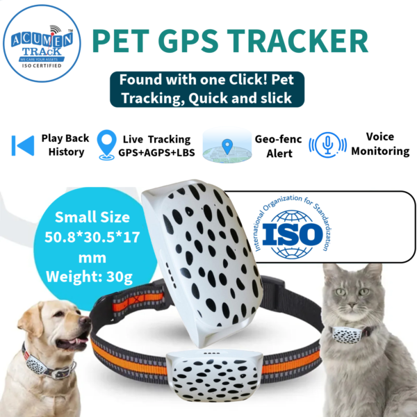 Acumen Track Smart Pet GPS Tracker, Track and Find Pets Anywhere, Long Battery Mini Size Smart Belt Pet Tracker Location Smart Tracker - Image 2