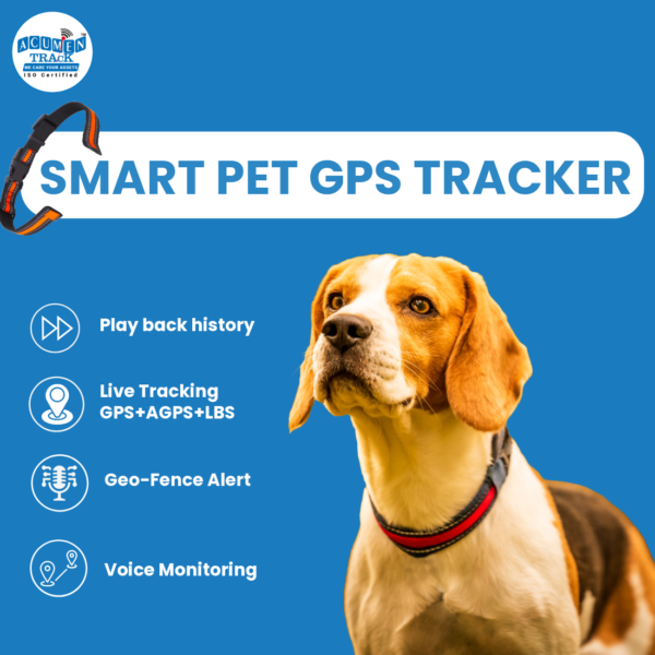 Acumen Track Smart Pet GPS Tracker, Track and Find Pets Anywhere, Long Battery Mini Size Smart Belt Pet Tracker Location Smart Tracker